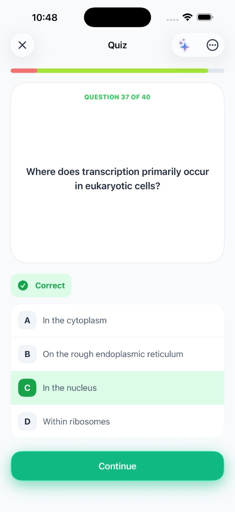 AI quiz question with multiple choice answers